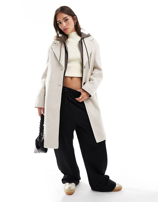 oversized tailored coat in ecru