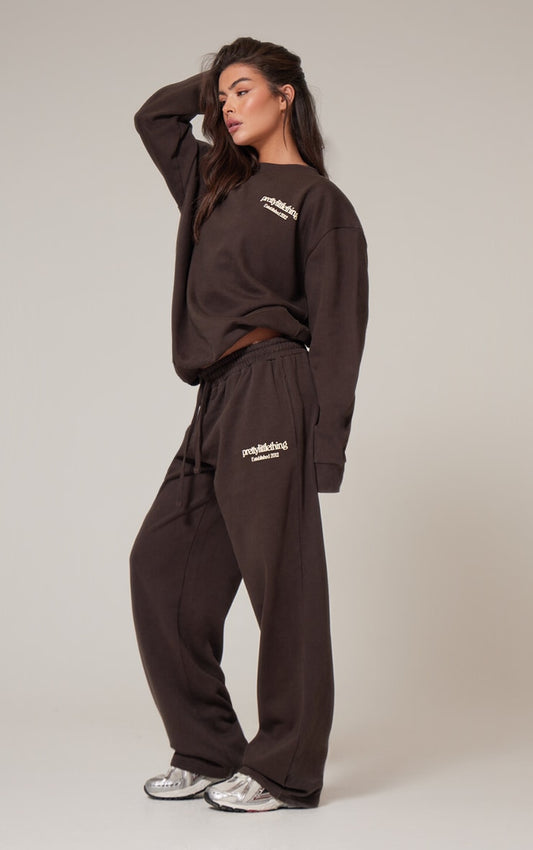 Chocolate Premium Print Straight Leg Joggers