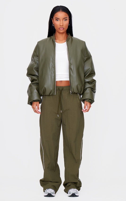 Forest Green Shell Side Stripe Track Pants