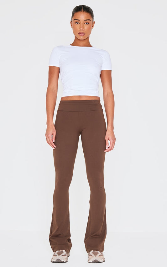 Dark Chocolate Contour Sculpt Foldover Pants