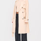 Cream Mid Length Faux Suede Trench Coat