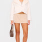 Cream Faux Fur Cropped Blazer