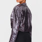 Silver Cropped Sequin Blazer