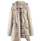 Waterproof Drawstring Zip Up Hooded Trench Coat