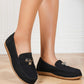 Women's Fashion Chain Decorated Low Top Round Toe Shoes
