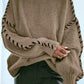 Contrast Binding Drop Shoulder Sweater