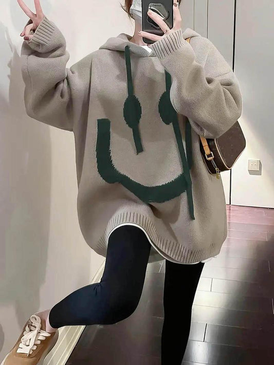 Smile Oversized Sweater Hoodie