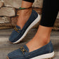 Women's Fashion Chain Decorated Low Top Round Toe Shoes