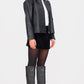 Black Detachable Faux Fur Collar Faux Leather Jacket
