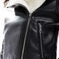 Threadbare aviator jacket with borg contrast collar in black