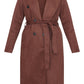 Chocolate Faux Suede Trench Coat