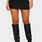 Black Faux Suede Micro Mini Skirt