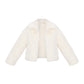 Ecru Plush Faux Fur Toggle Detail Jacket
