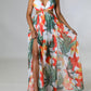 Floral Chain Decor Split Dress