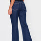 Indigo Wash Contrast Seam Flared Jeans