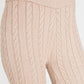 Mocha Cable Knit Wide Leg Trousers