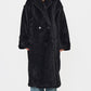 Black Plush Teddy Maxi Coat
