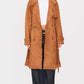 Cream Mid Length Faux Suede Trench Coat