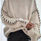 Contrast Binding Drop Shoulder Sweater