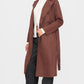 Chocolate Faux Suede Trench Coat