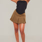Chocolate Tailored Woven Box Pleat Skater Skort