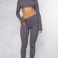 Charcoal Structured Contour Ribbed Leggings