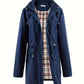 Waterproof Drawstring Zip Up Hooded Trench Coat