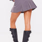 Chocolate Tailored Woven Box Pleat Skater Skort