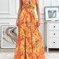 Floral Chain Decor Split Dress