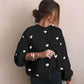 Heart Print Round Neck Sweater
