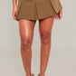 Chocolate Tailored Woven Box Pleat Skater Skort