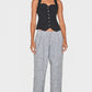 Grey Tweed Low Rise Straight Leg Trousers