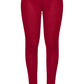 Cherry Red Sheer Soft Rib Split Hem Tie Detail Leggings