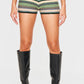 Multi Stripe Textured Knit Hot Pants