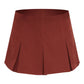 Chocolate Tailored Woven Box Pleat Skater Skort
