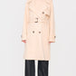 Cream Mid Length Faux Suede Trench Coat