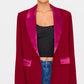 Burgundy Tuxedo Oversized Blazer