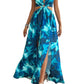 Floral Chain Decor Split Dress