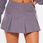 Chocolate Tailored Woven Box Pleat Skater Skort