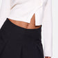 Chocolate Tailored Woven Box Pleat Skater Skort
