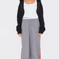 Charcoal Tailored Woven Side Stripe Boxer Detail Straight Leg Trousers