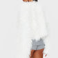Cream Faux Fur Cropped Coat