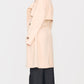 Cream Mid Length Faux Suede Trench Coat