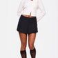 Chocolate Tailored Woven Box Pleat Skater Skort