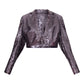 Silver Cropped Sequin Blazer