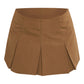 Chocolate Tailored Woven Box Pleat Skater Skort