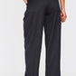 Taupe Woven Waistband Detail Tailored Straight Leg Trousers