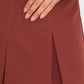 Chocolate Tailored Woven Box Pleat Skater Skort
