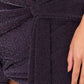 Chocolate Glitter Lurex Double Knot Front Mini Skirt