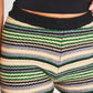 Multi Stripe Textured Knit Hot Pants